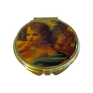 Mini Golden Round Jewelry Pill Box
